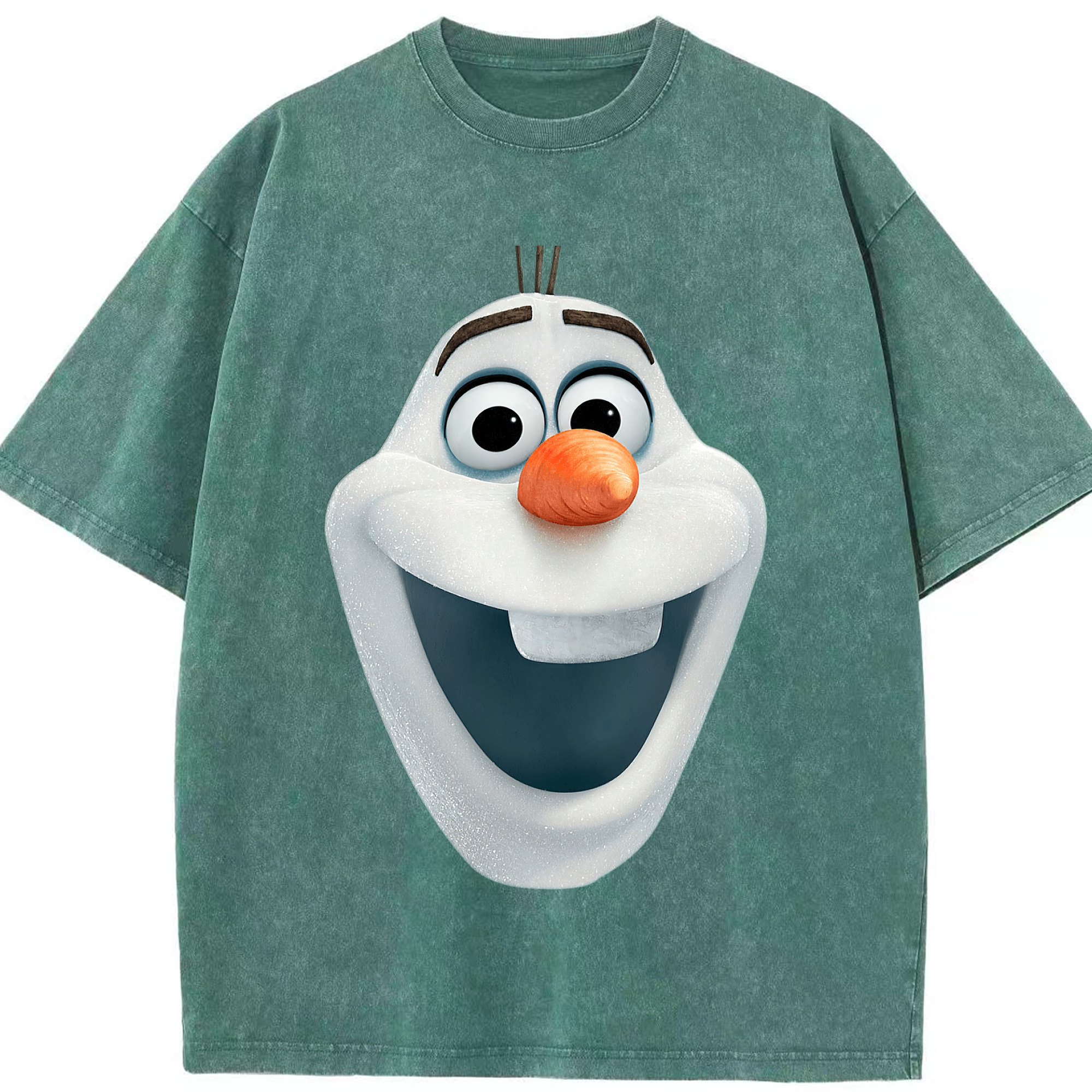（画像用） アナと雪の女王 アンナ エルサ Frozen Anna Elsa 綿100% ヴィンテージ風 半袖Tシャツ（フロントプリント）